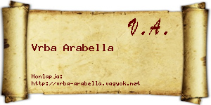 Vrba Arabella névjegykártya